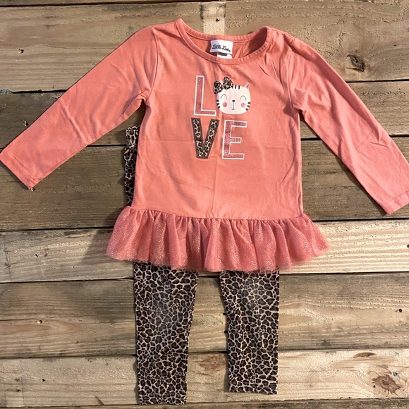 Little Lass Cotton Top and Legging Set size 4T